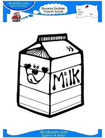 Çocuklar İçin Süt Boyama Sayfaları 